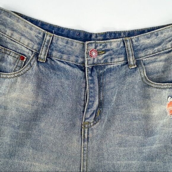 Distressed Straight Leg Light Wash Jeans‎ 31 Unisex Loose Fit Streetwear - Picture 6 of 11